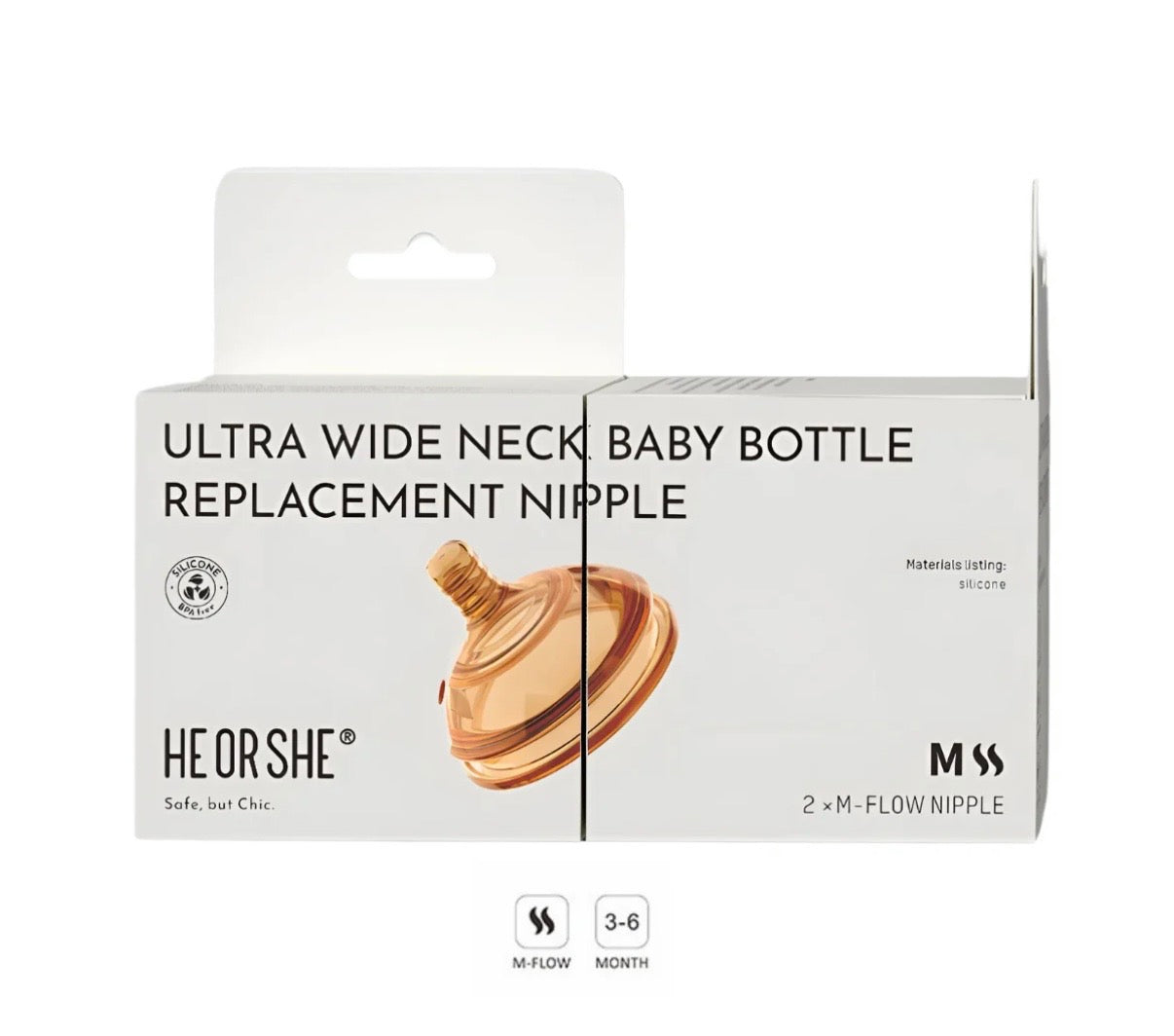 Ultra Wide Neck Baby Bottle Replacement Nipple